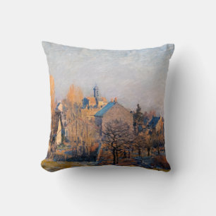 Alfred Sisley - Frosty Morning in Louveciennes Throw Pillow