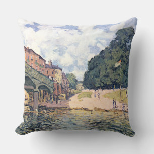 Alfred Sisley Hampton Court Bridge Throw Pillow