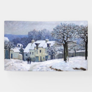 Alfred Sisley - Place Chenil in Marly, Snow Effect Banner