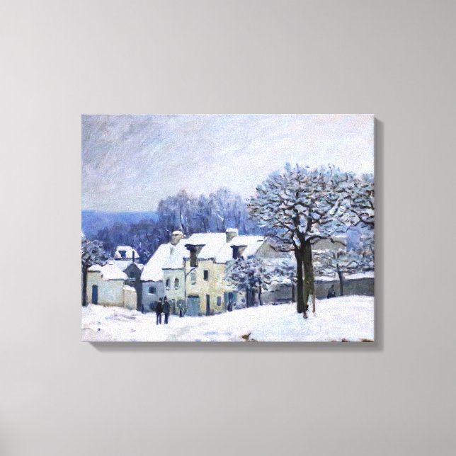 Alfred Sisley - Place Chenil in Marly, Snow Effect Canvas Print (Front)