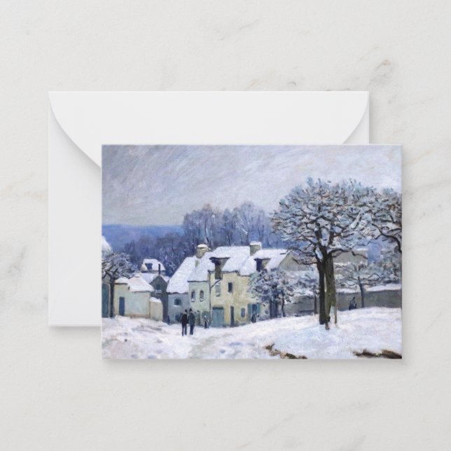Alfred Sisley - Place Chenil in Marly, Snow Effect Card (Front)