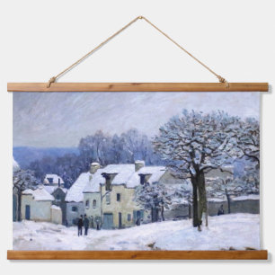 Alfred Sisley - Place Chenil in Marly, Snow Effect Hanging Tapestry