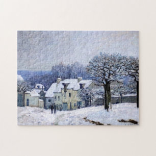 Alfred Sisley - Place Chenil in Marly, Snow Effect Jigsaw Puzzle