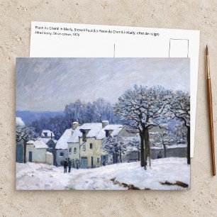 Alfred Sisley - Place Chenil in Marly, Snow Effect Postcard