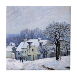 Alfred Sisley - Place Chenil in Marly, Snow Effect Tile