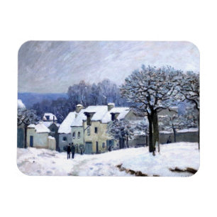 Alfred Sisley Place du Chenil in Marly, snow Magnet