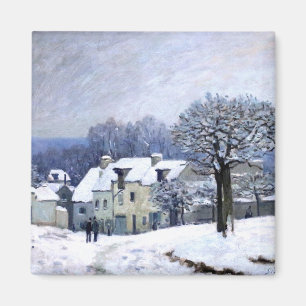 Alfred Sisley Place du Chenil in Marly, snow  Magnet