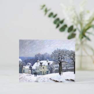 Alfred Sisley Place du Chenil in Marly, snow  Postcard