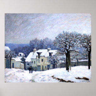 Alfred Sisley Place du Chenil in Marly, snow  Poster