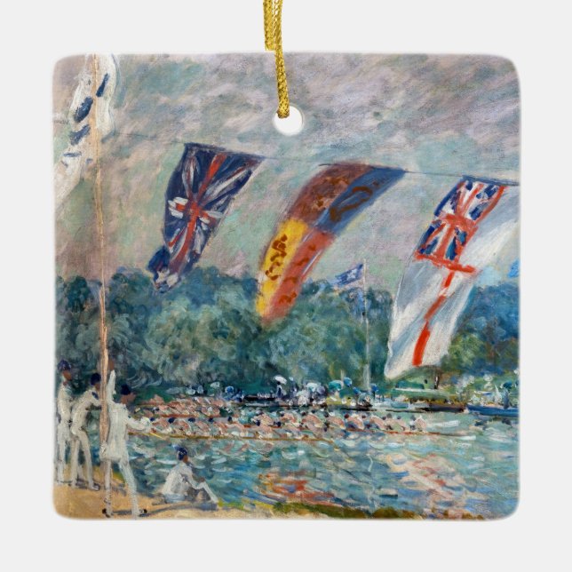 Alfred Sisley - Regatta at Molesey Ceramic Ornament (Front)