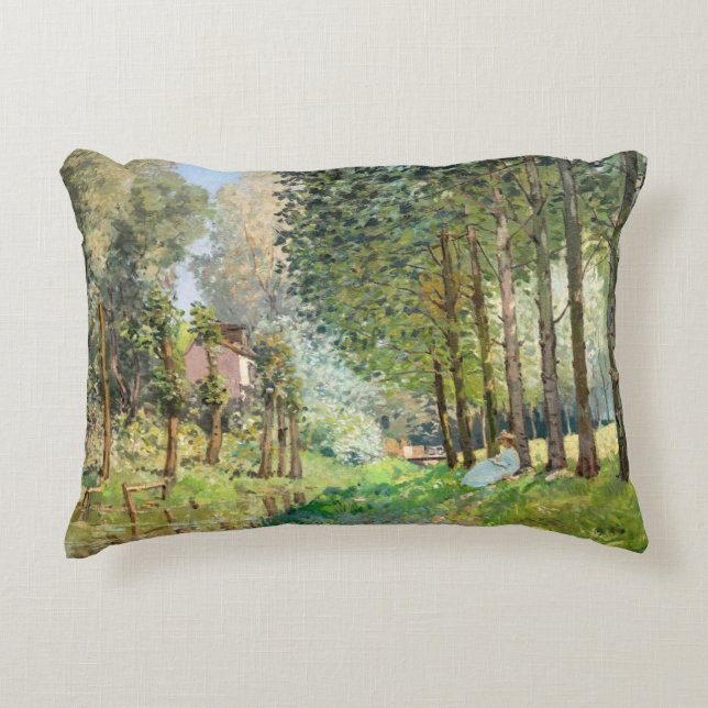Alfred Sisley - Rest along the Stream Accent Pillow (Front)