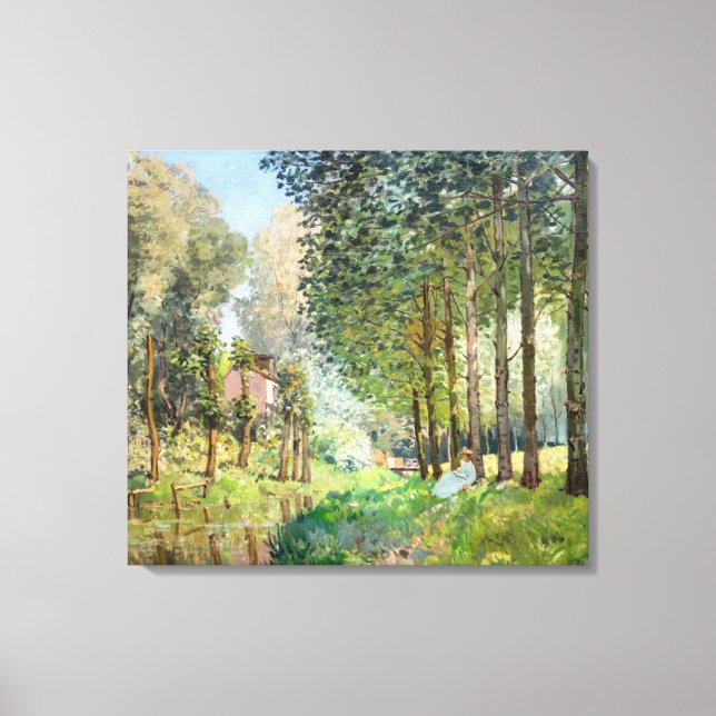 Alfred Sisley - Rest along the Stream Canvas Print (Front)