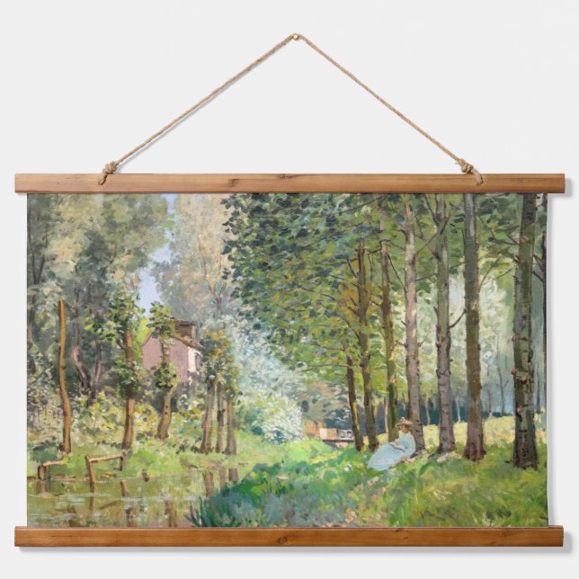 Alfred Sisley - Rest along the Stream Hanging Tapestry (Front)