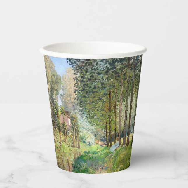 Alfred Sisley - Rest along the Stream Paper Cups (Front)