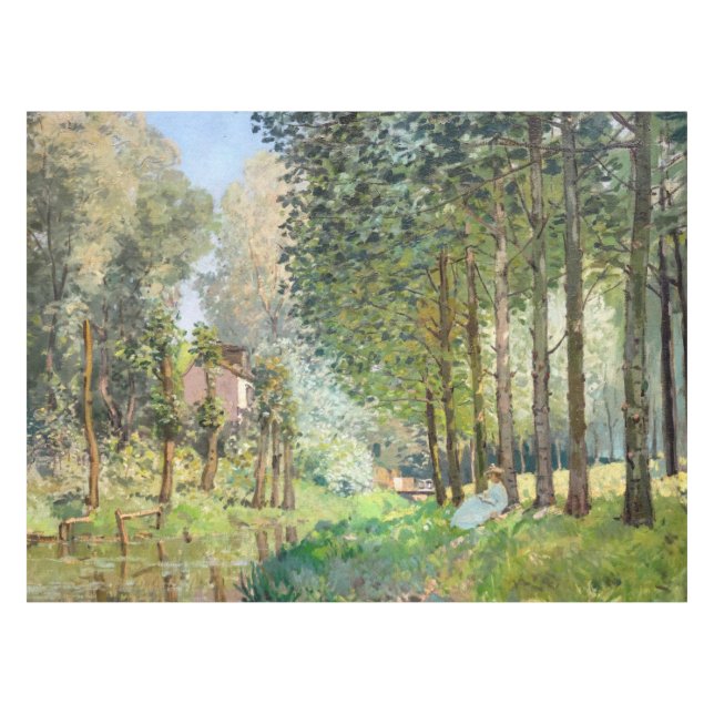 Alfred Sisley - Rest along the Stream Tablecloth (Front (Horizontal))