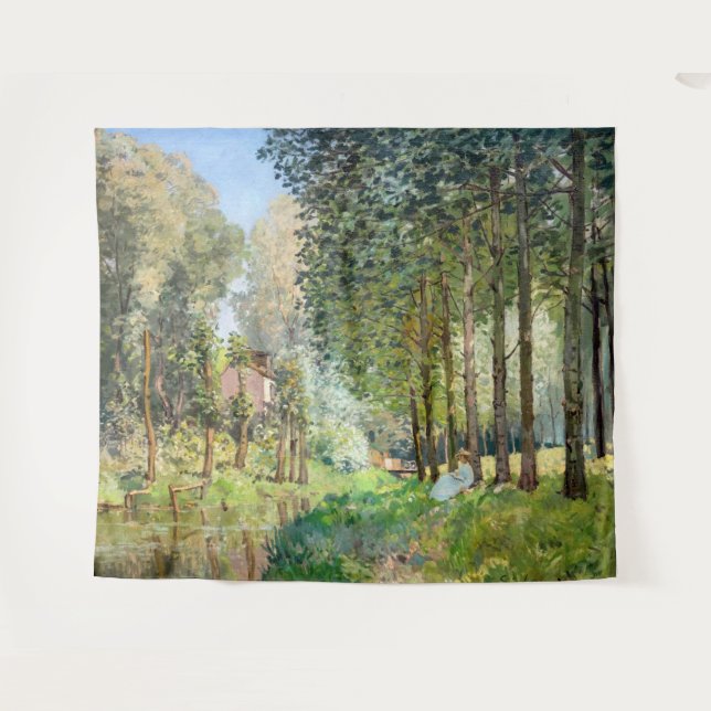 Alfred Sisley - Rest along the Stream Tapestry (Front (Horizontal))