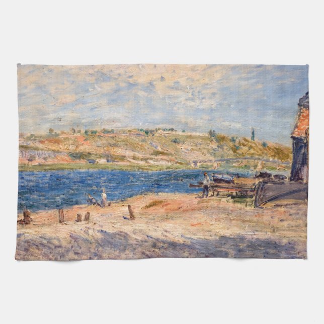 Alfred Sisley - River Banks at Saint-Mammes Kitchen Towel (Horizontal)