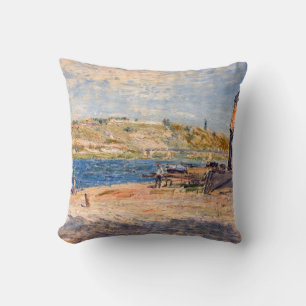 Alfred Sisley - River Banks at Saint-Mammes Throw Pillow