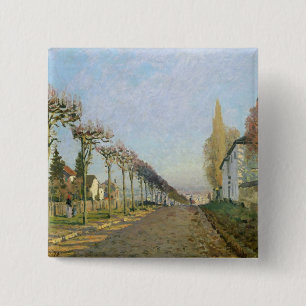 Alfred Sisley Rue de la Machine, Louveciennes 2 Inch Square Button