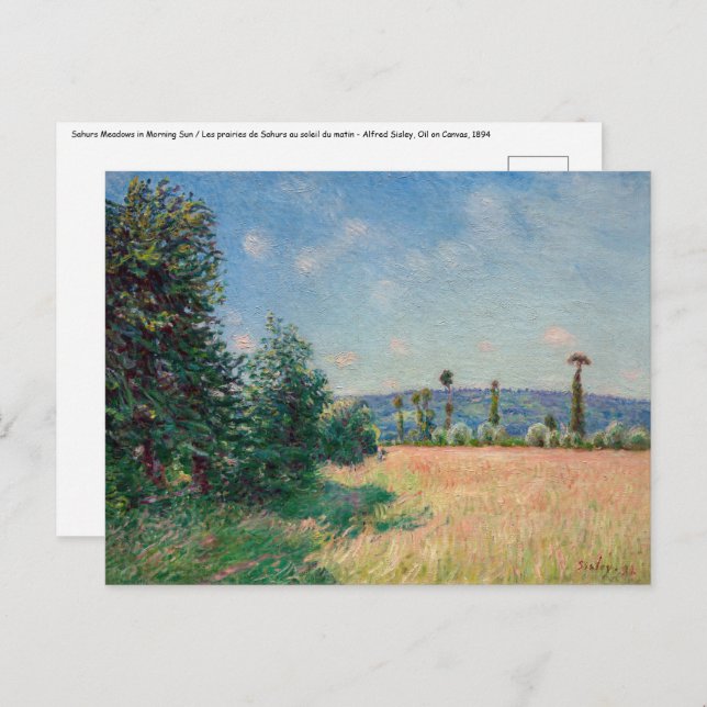 Alfred Sisley - Sahurs Meadows in Morning Sun Postcard (Front/Back)
