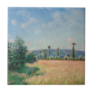 Alfred Sisley - Sahurs Meadows in Morning Sun Tile
