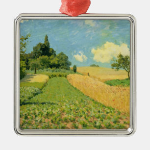 Alfred Sisley The Cornfield Metal Ornament