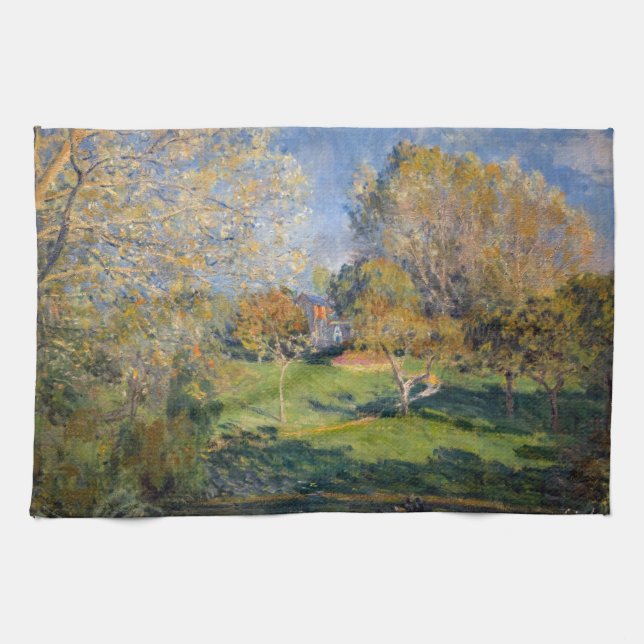 Alfred Sisley - The Garden of Hoschede, Montgeron Kitchen Towel (Horizontal)