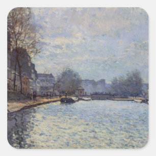 Alfred Sisley   View of the Canal St-Martin, Paris Square Sticker
