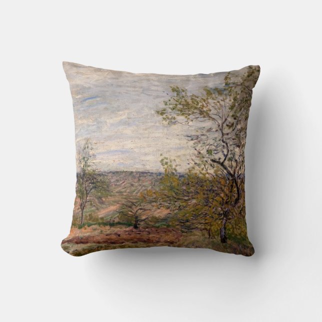 Alfred Sisley - Windy Day at Veneux Throw Pillow (Front)