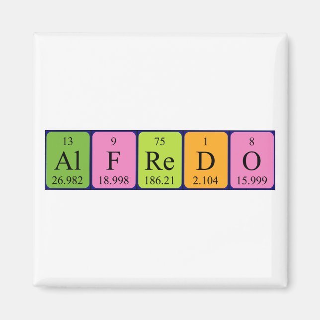 Alfredo periodic table name magnet (Front)
