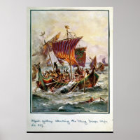 Alfred's galleys attacking the Viking Dragon