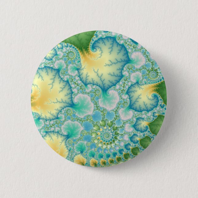 Algae - Fractal 2 Inch Round Button (Front)