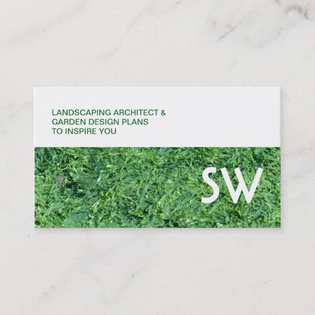 Algae green backgroun - personalized business card (Front)