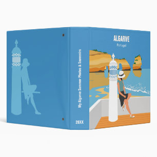 Algarve beach girl travel vintage style binder