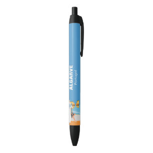 Algarve beach girl travel vintage style black ink pen
