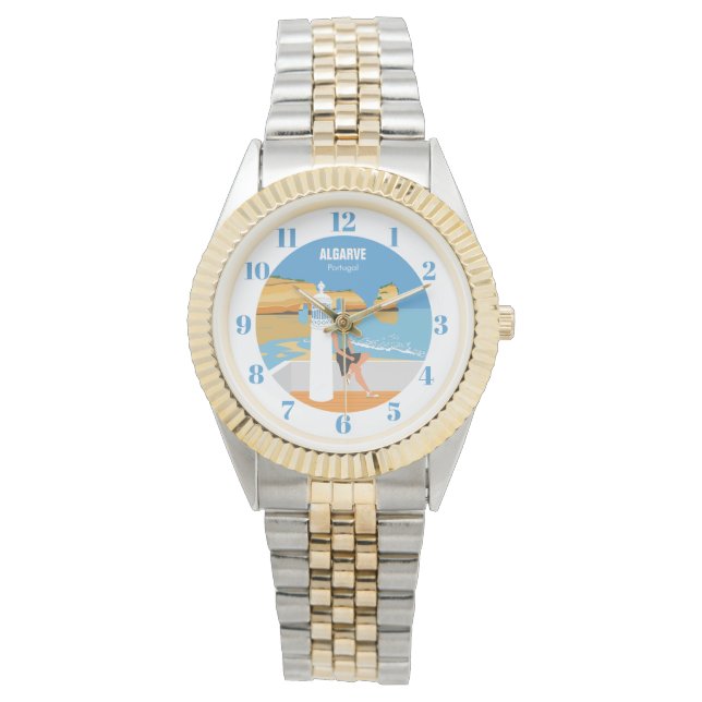 Algarve beach girl travel vintage style  watch (Front)
