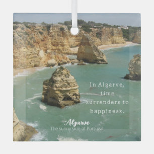 Algarve beach vacation in Portugal Glass Ornament