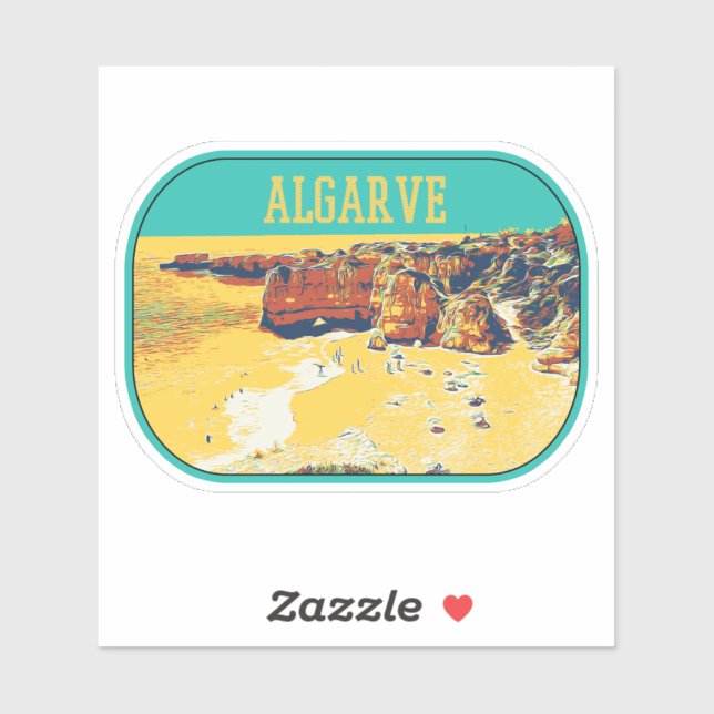 Algarve coast illustration Portugal Sticker (Sheet)