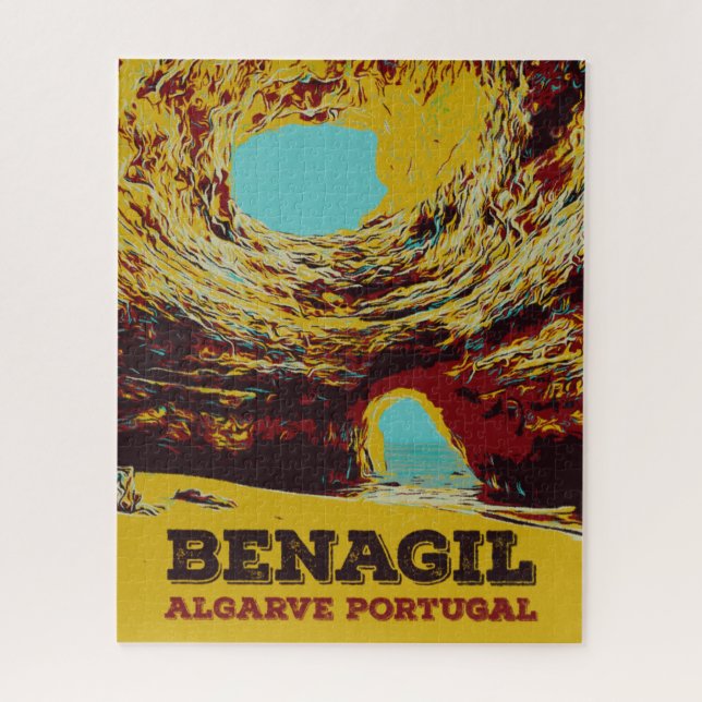 Algarve gift Portugal, Benagil Sea Cave Jigsaw Puz Jigsaw Puzzle (Vertical)