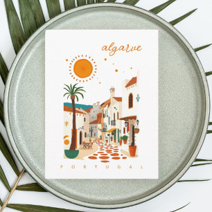 Algarve Portugal summer city vacation  Postcard