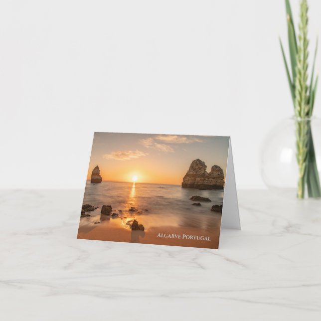 Algarve Portugal  Sunset Folded Note Card (Front)