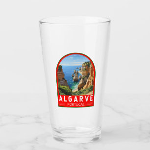Algarve Portugal Travel Art Vintage Glass