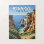 Algarve Portugal Travel Art Vintage Jigsaw Puzzle<br><div class="desc">Algarve vector art design. The Algarve,  Portugal’s southernmost region,  is known for its Atlantic beaches and golf resorts.</div>