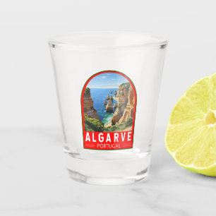 Algarve Portugal Travel Art Vintage Shot Glass