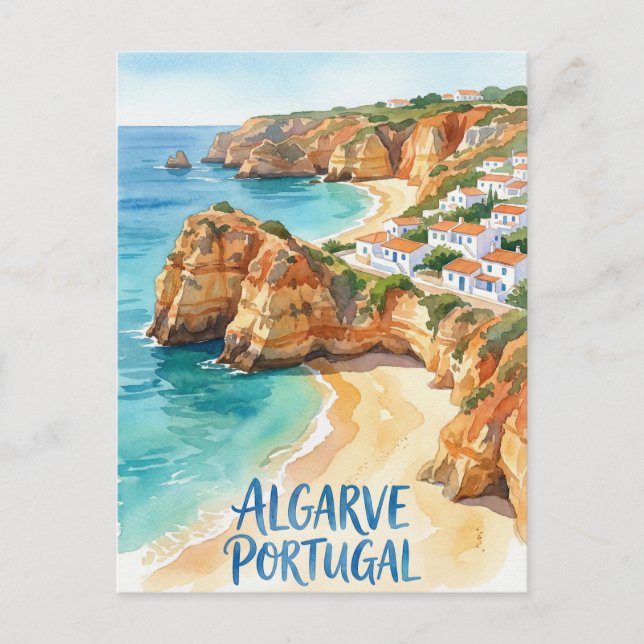 Algarve Portugal water color Postcard (Front)