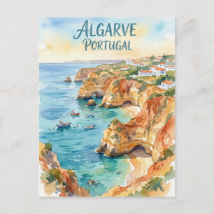 Algarve Portugal water colour Postcard