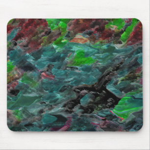 Algas ou corais do mar com efeito onda mouse pad