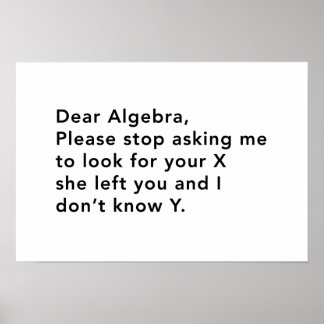Algebra and his X Poster