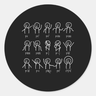 Algebra Dance Graph Figures Math Equation Classic Round Sticker