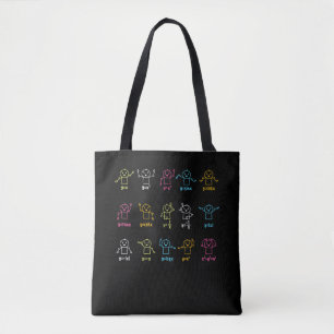 Algebra Dance Graph Figures Math Equation Teacher Tote Bag